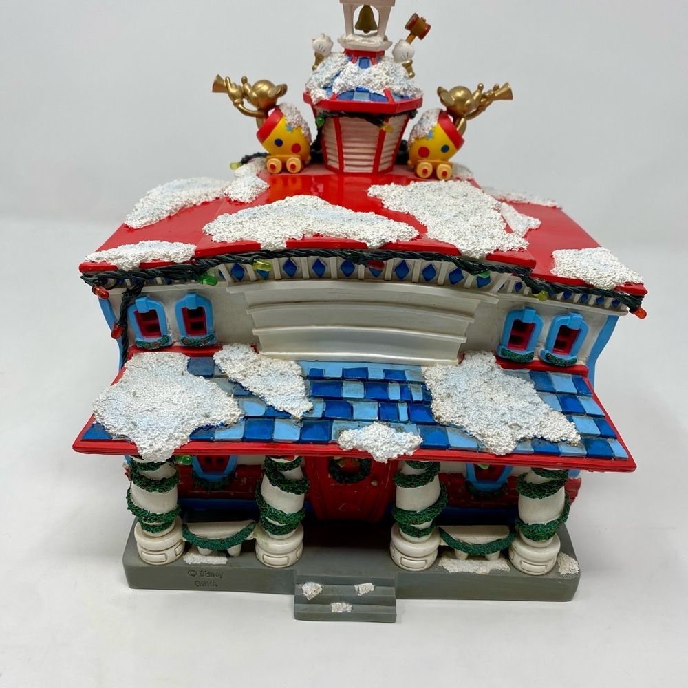 Vintage Disney Holiday Toontown City Hall Christmas Village Porcelain House - Picture 5 of 10